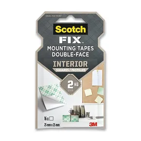 Oboustranně lepicí montážní čtverečky 3M Scotch čtverečky 25 x 25 mm, 16 ks